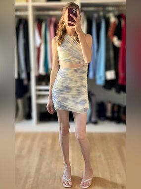 Zara Pastel Tie-Dye Cutout Mini Dress